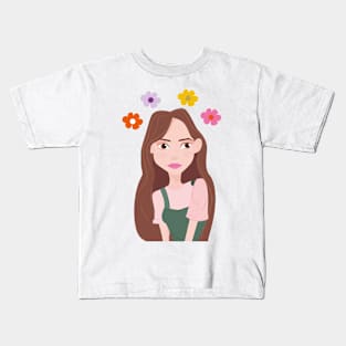 girl flowers Kids T-Shirt